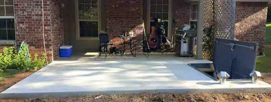 Patio Top shelter with patio furniture in daily use
